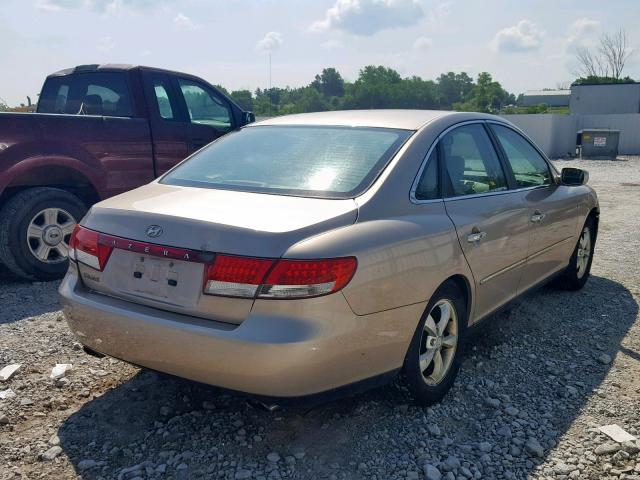 KMHFC46F17A186345 - 2007 HYUNDAI AZERA SE BEIGE photo 4