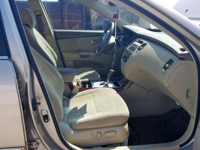 KMHFC46F17A186345 - 2007 HYUNDAI AZERA SE BEIGE photo 5