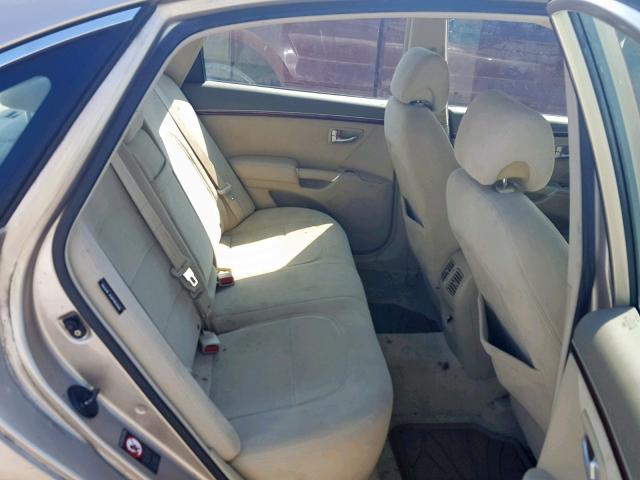 KMHFC46F17A186345 - 2007 HYUNDAI AZERA SE BEIGE photo 6