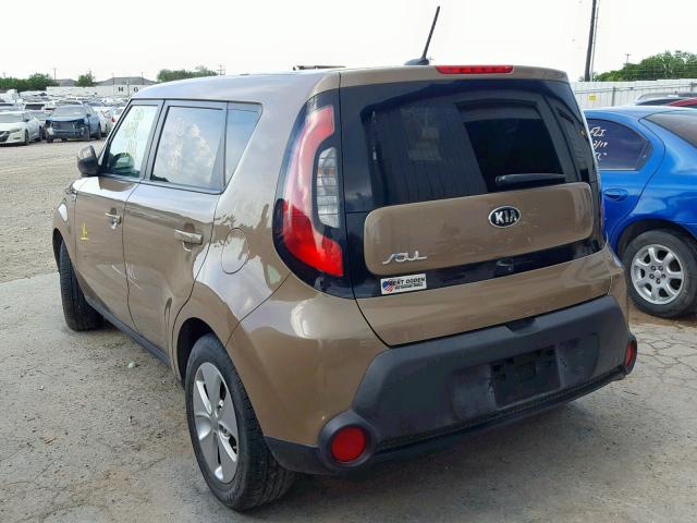 KNDJN2A21F7209331 - 2015 KIA SOUL BROWN photo 3