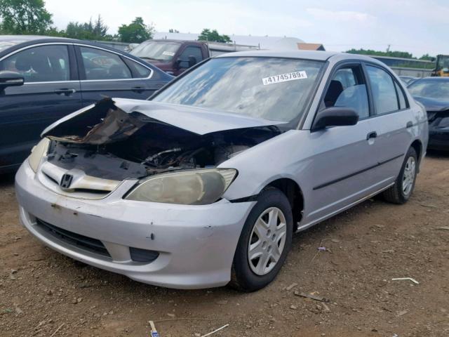 1HGES16314L025406 - 2004 HONDA CIVIC DX V SILVER photo 2