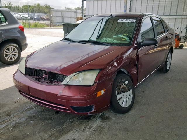 1FAFP34N27W341071 - 2007 FORD FOCUS ZX4 BURGUNDY photo 2