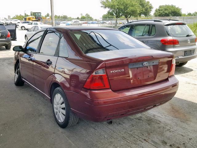 1FAFP34N27W341071 - 2007 FORD FOCUS ZX4 BURGUNDY photo 3