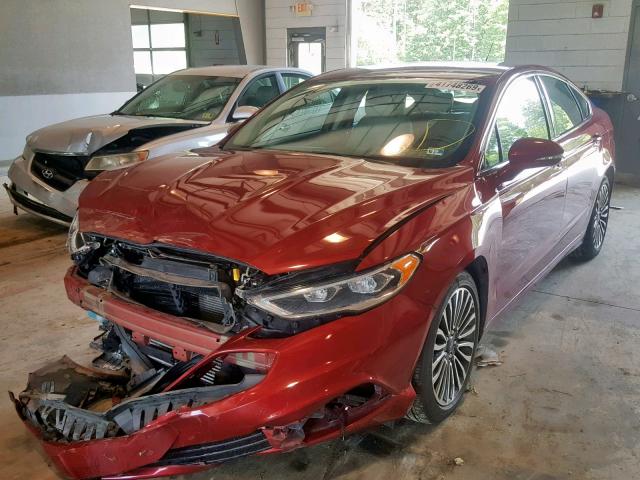 3FA6P0K93HR115193 - 2017 FORD FUSION TIT RED photo 2