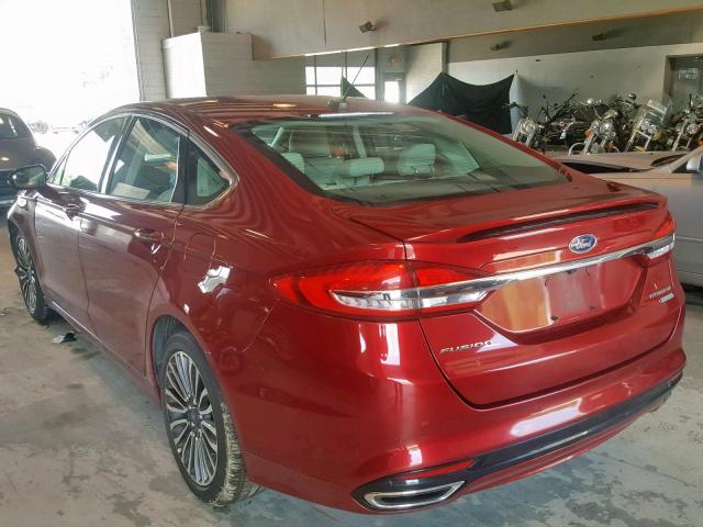 3FA6P0K93HR115193 - 2017 FORD FUSION TIT RED photo 3