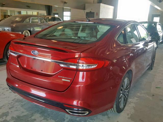 3FA6P0K93HR115193 - 2017 FORD FUSION TIT RED photo 4