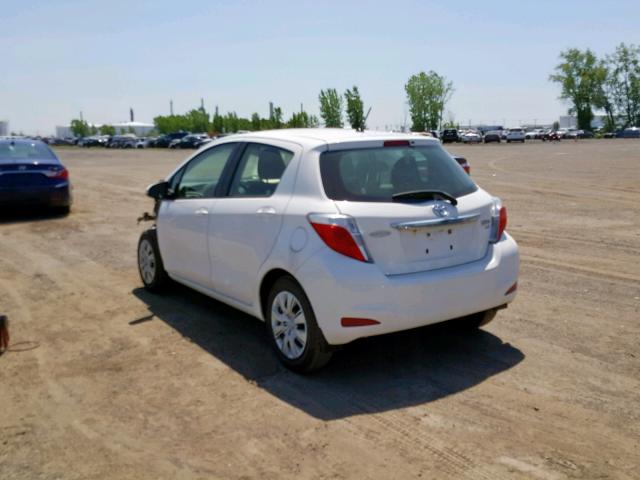 JTDKTUD35DD563670 - 2013 TOYOTA YARIS WHITE photo 3