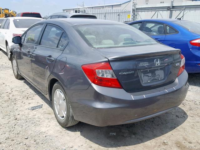 2HGFB2F68CH514840 - 2012 HONDA CIVIC HF GRAY photo 3