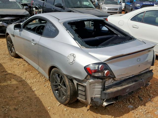 KMHHM66D88U292534 - 2008 HYUNDAI TIBURON GS SILVER photo 3