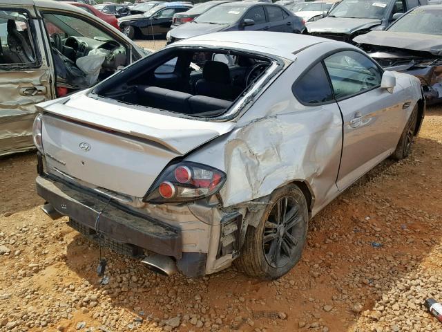 KMHHM66D88U292534 - 2008 HYUNDAI TIBURON GS SILVER photo 4