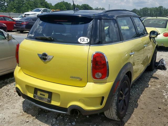 WMWZC3C52BWL80446 - 2011 MINI COOPER S C YELLOW photo 4