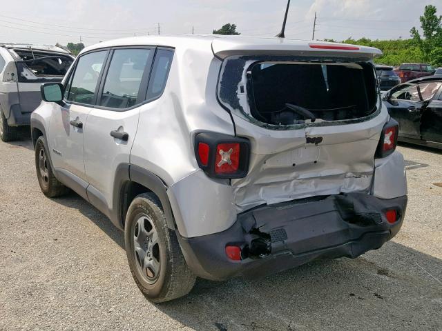 ZACCJAAT7FPB77740 - 2015 JEEP RENEGADE S ვერცხლისფერი ფოტო 3