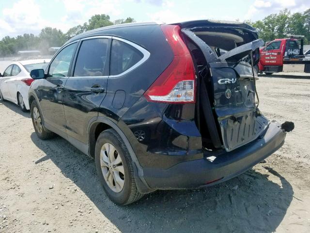 2HKRM4H71DH647195 - 2013 HONDA CR-V EXL BLACK photo 3