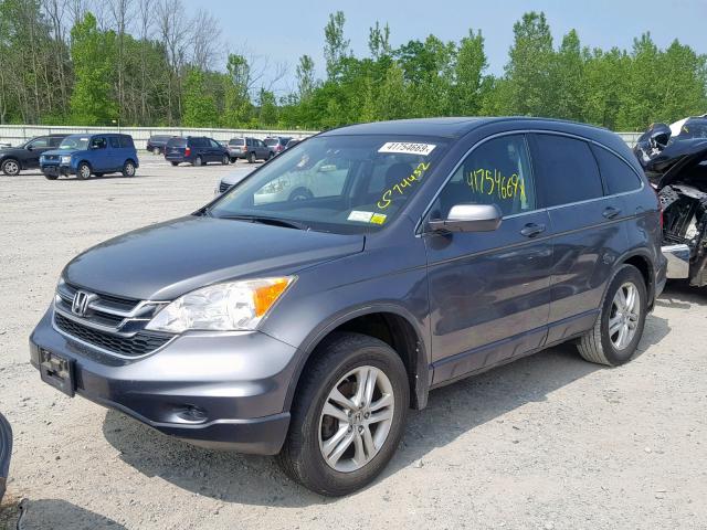 JHLRE4H71AC015904 - 2010 HONDA CR-V EXL GRAY photo 2