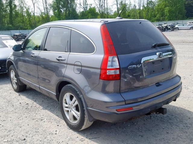 JHLRE4H71AC015904 - 2010 HONDA CR-V EXL GRAY photo 3