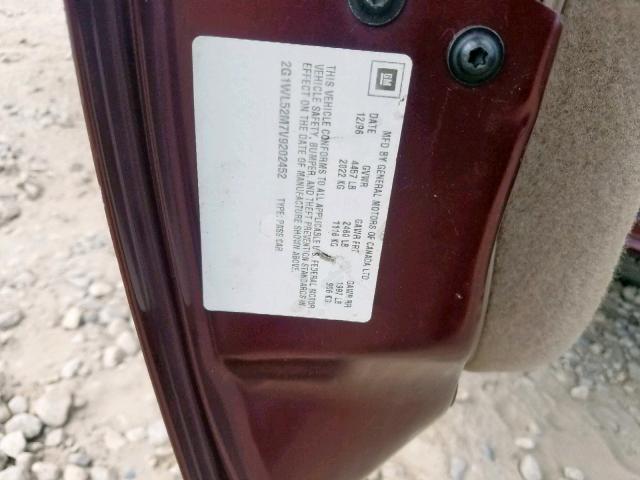 2G1WL52M7V9202452 - 1997 CHEVROLET LUMINA BAS PURPLE photo 10