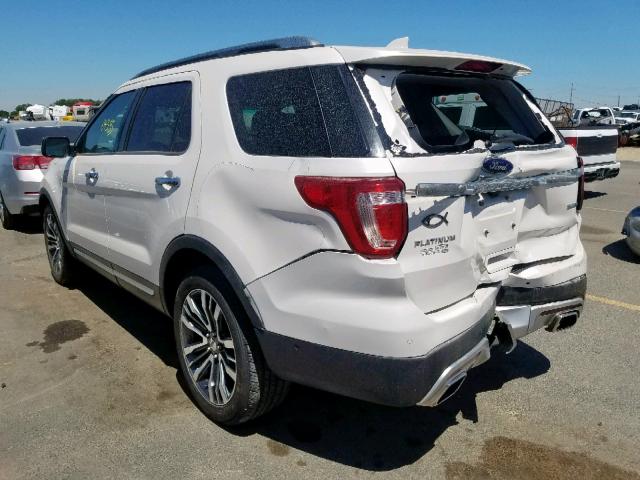 1FM5K8HT0GGB62687 - 2016 FORD EXPLORER P WHITE photo 3