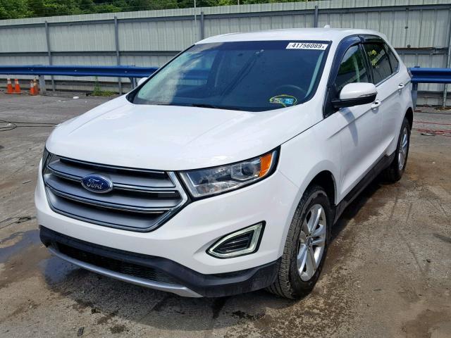 2FMTK4J87FBC02775 - 2015 FORD EDGE SEL WHITE photo 2