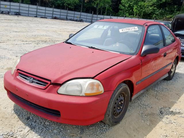 1HGEJ6220TL050986 - 1996 HONDA CIVIC DX RED photo 2