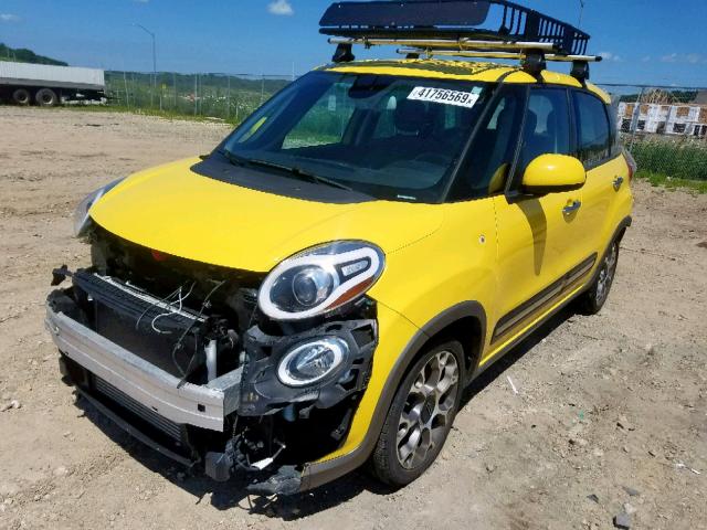 ZFBCFADHXEZ022675 - 2014 FIAT 500L TREKK YELLOW photo 2