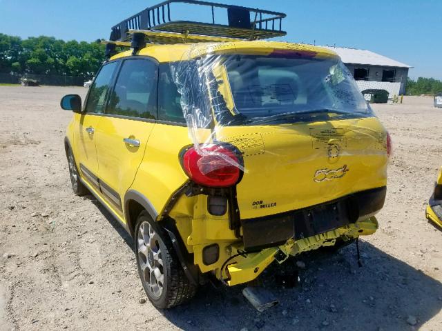 ZFBCFADHXEZ022675 - 2014 FIAT 500L TREKK YELLOW photo 3