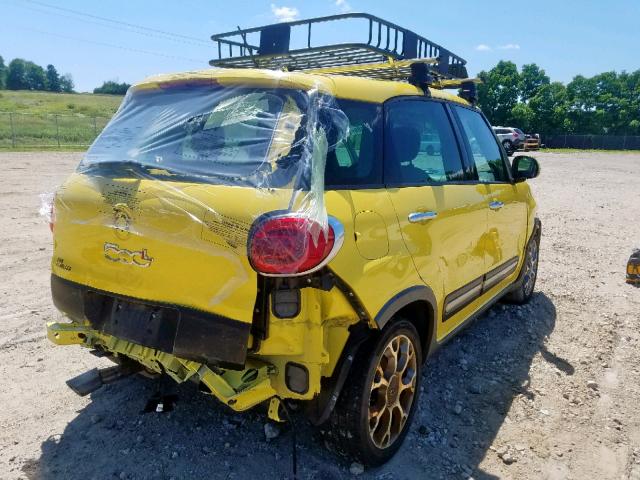 ZFBCFADHXEZ022675 - 2014 FIAT 500L TREKK YELLOW photo 4