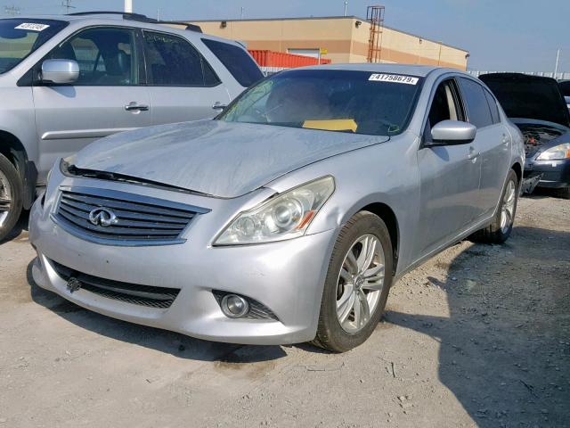 JN1CV6AR2AM455377 - 2010 INFINITI G37 SILVER photo 2