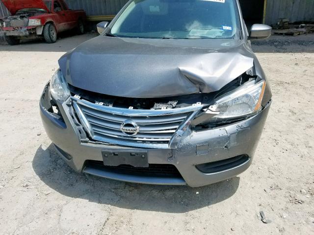 3N1AB7AP0FY237186 - 2015 NISSAN SENTRA S GRAY photo 9