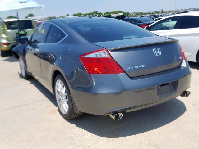 1HGCS22859A009324 - 2009 HONDA ACCORD EXL GRAY photo 3