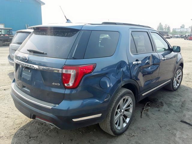 1FM5K8F86KGA91261 - 2019 FORD EXPLORER L BLUE photo 4