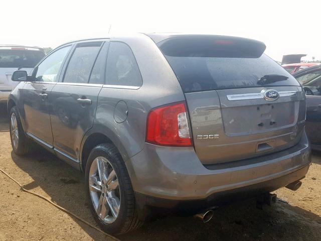 2FMDK3KCXDBB69446 - 2013 FORD EDGE LIMIT GRAY photo 3