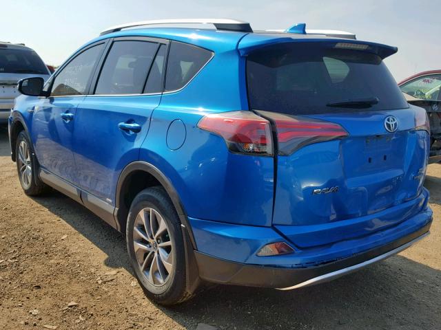 JTMRJREV3GD017813 - 2016 TOYOTA RAV4 HV XL BLUE photo 3