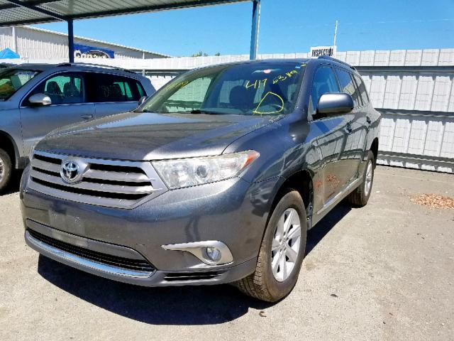 5TDBK3EH7DS233315 - 2013 TOYOTA HIGHLANDER CHARCOAL photo 2