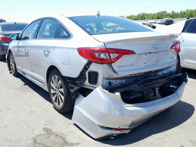 5NPE34AF3HH471307 - 2017 HYUNDAI SONATA SPO SILVER photo 3