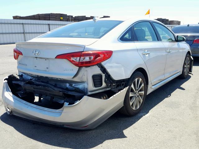 5NPE34AF3HH471307 - 2017 HYUNDAI SONATA SPO SILVER photo 4