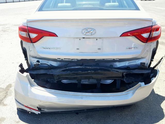 5NPE34AF3HH471307 - 2017 HYUNDAI SONATA SPO SILVER photo 9