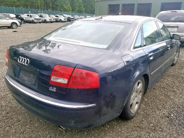 WAUML44E25N008761 - 2005 AUDI A8 L QUATT BLUE photo 4