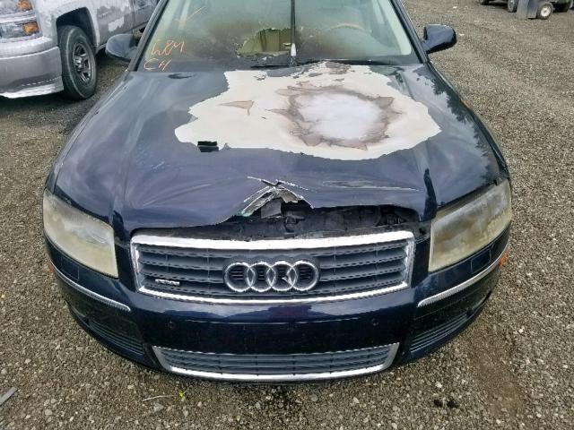 WAUML44E25N008761 - 2005 AUDI A8 L QUATT BLUE photo 7