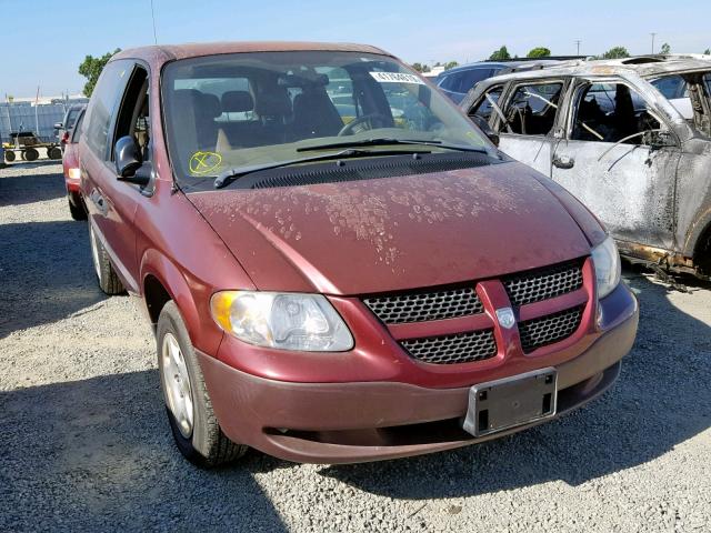 1D4GP25B53B234954 - 2003 DODGE CARAVAN SE MAROON photo 1