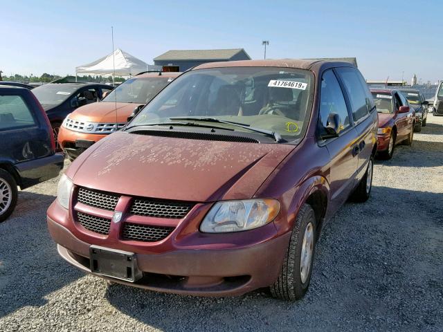 1D4GP25B53B234954 - 2003 DODGE CARAVAN SE MAROON photo 2