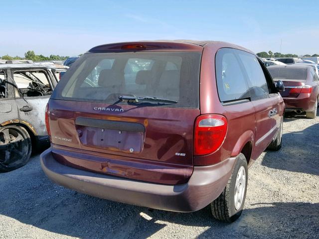 1D4GP25B53B234954 - 2003 DODGE CARAVAN SE MAROON photo 4