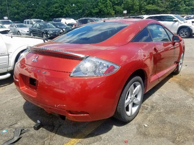 4A3AK24F87E001643 - 2007 MITSUBISHI ECLIPSE GS RED photo 4