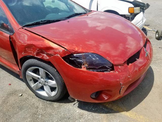 4A3AK24F87E001643 - 2007 MITSUBISHI ECLIPSE GS RED photo 9