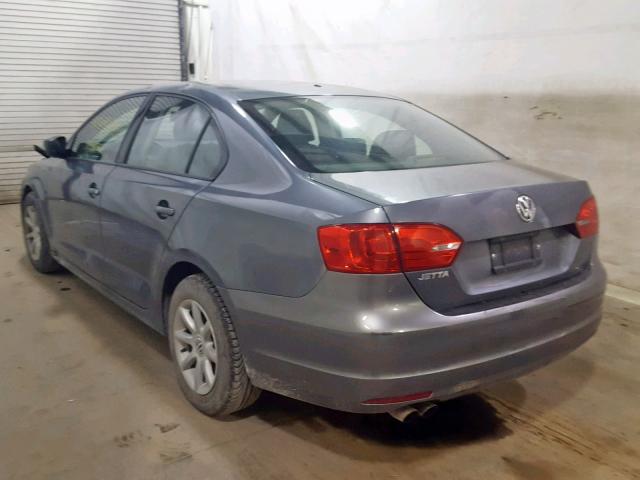 3VW1K7AJ7BM343576 - 2011 VOLKSWAGEN JETTA BASE GRAY photo 3