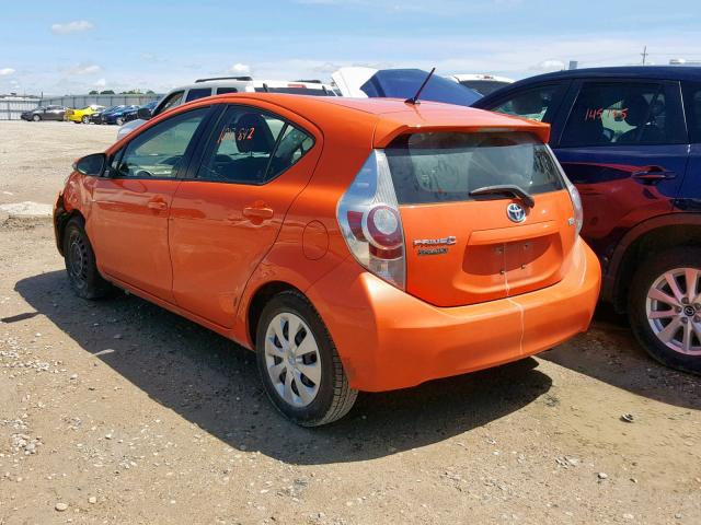 JTDKDTB31E1082053 - 2014 TOYOTA PRIUS C ORANGE photo 3