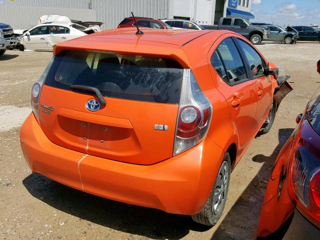 JTDKDTB31E1082053 - 2014 TOYOTA PRIUS C ORANGE photo 4