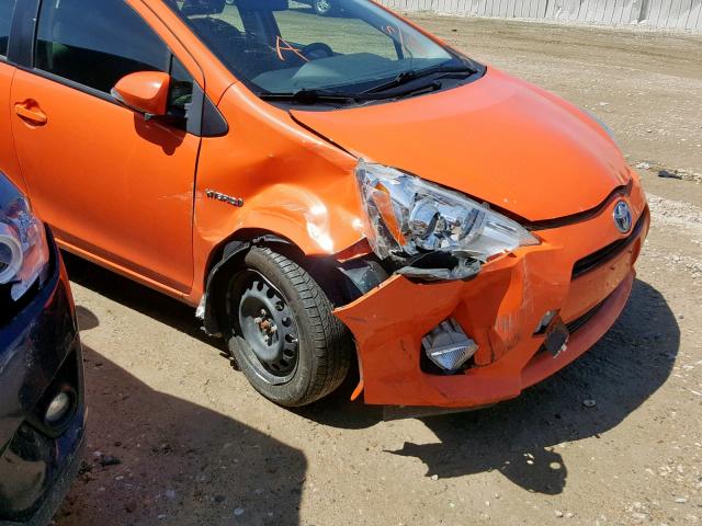 JTDKDTB31E1082053 - 2014 TOYOTA PRIUS C ORANGE photo 9