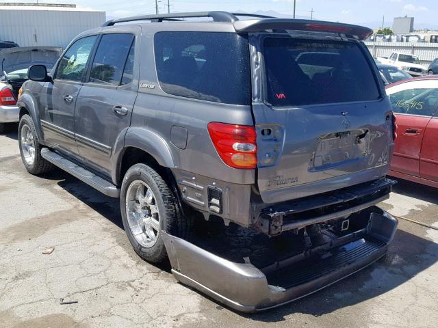 5TDBT48A63S204839 - 2003 TOYOTA SEQUOIA LI GRAY photo 3