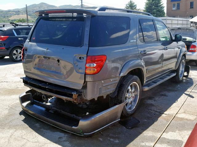 5TDBT48A63S204839 - 2003 TOYOTA SEQUOIA LI GRAY photo 4