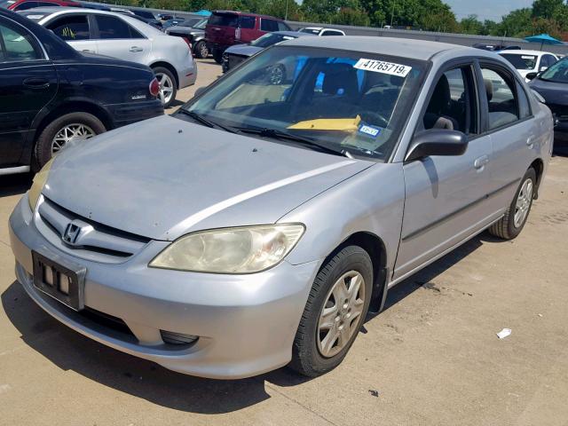 2HGES16434H921213 - 2004 HONDA CIVIC DX SILVER photo 2